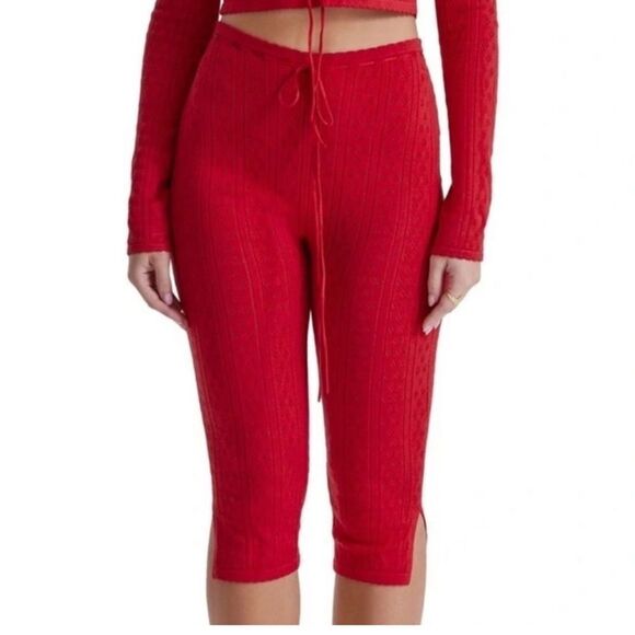 House of CB Pants - House of CB Abigail Knit Cherry Capri Pants Sexy Large Silk